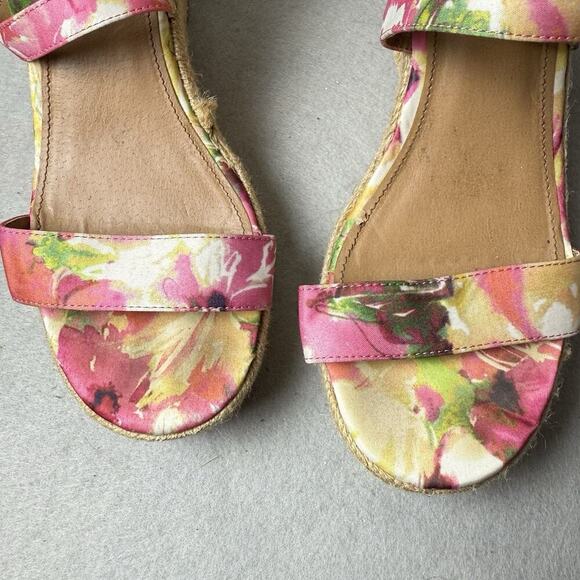 Steve Madden Montauk Espadrille Platform Wedge Sandals Floral Fabric Size 8.5 - Picture 3 of 12